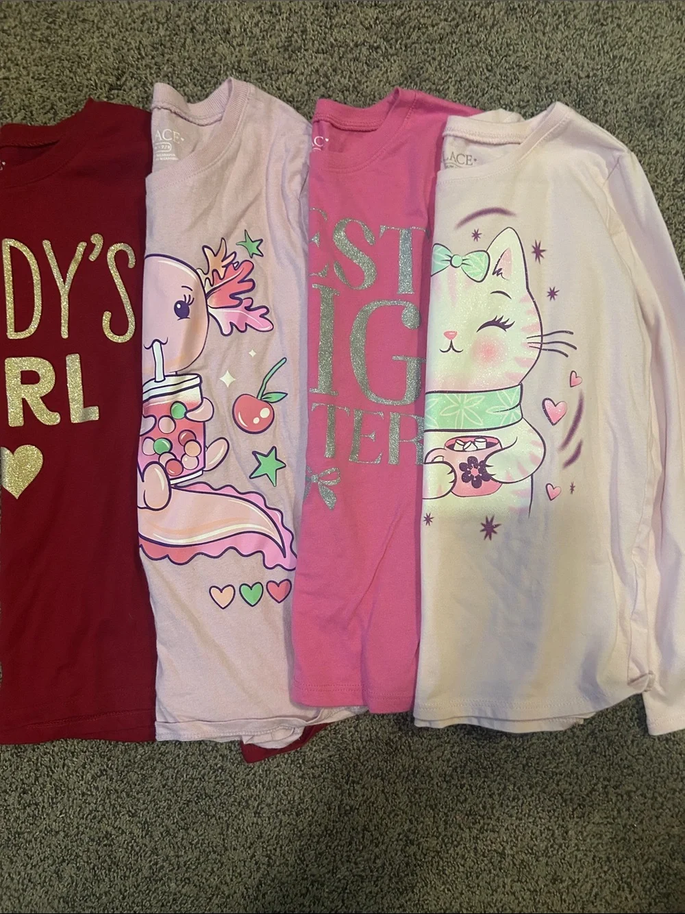 Kids Long Sleeve Pink Cat & Sweets Pajama Top - Girls